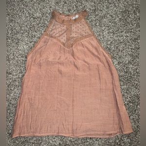 Peach lace Halter top